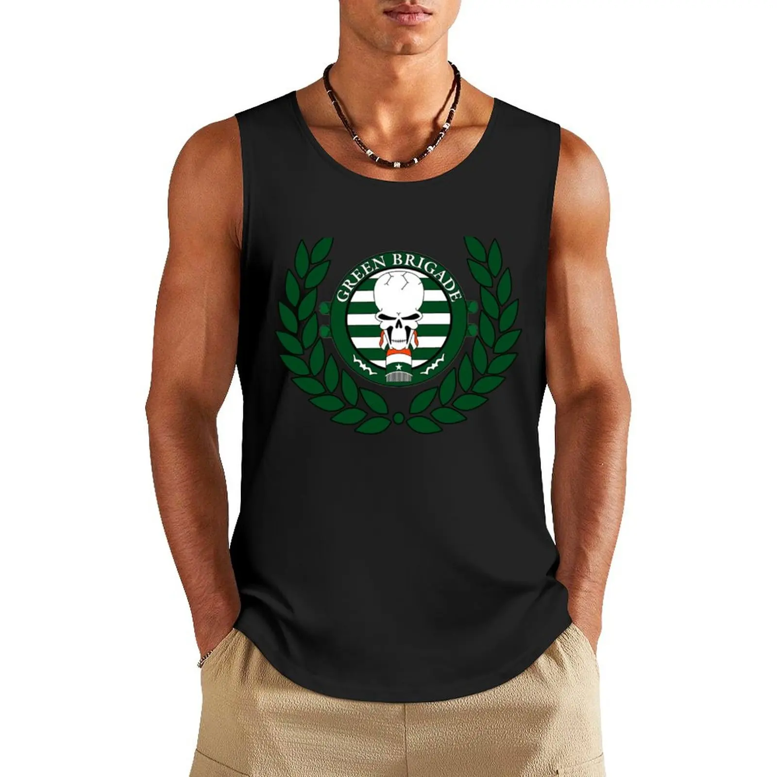 Green Brigade Celtic Tank Top Men's t-shirts sleeveless vests Gym wear sleeveless shirt man gym