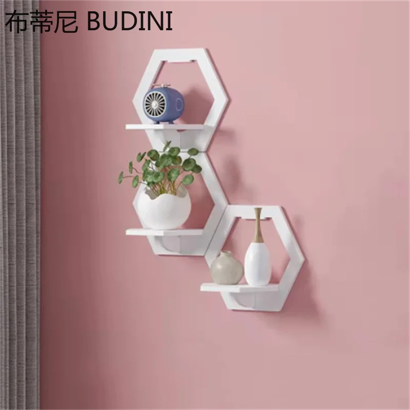 Punch-Free Flower Pot Stand Home Bracket Hanging Decoration Flower Shelf Storage Rack Balcony Creative Wall-Mounted Organizer