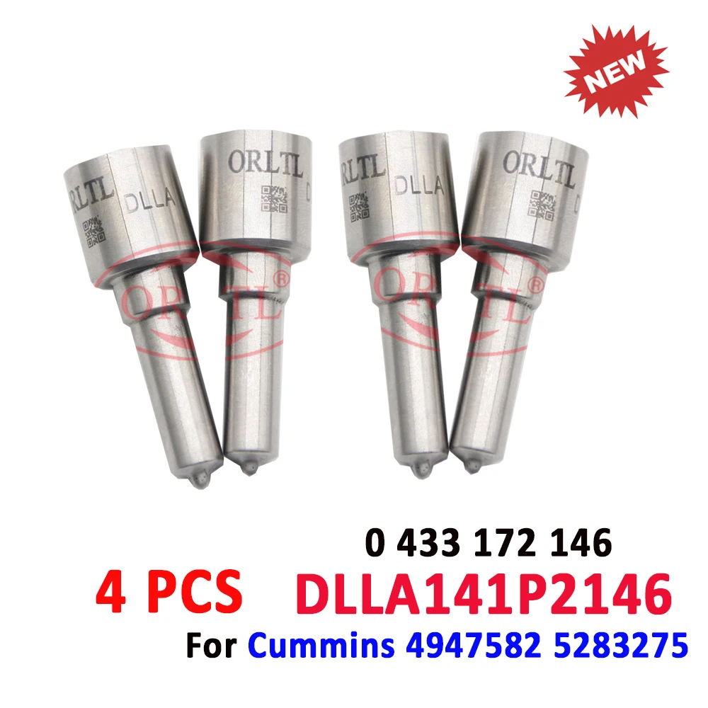 DLLA141P2146 ORLTL 4PCS DLLA 141 P 2146 Fuel Injector Nozzle 0 433 172 146 Diesel 0445120134 For Bosch Cummins 4947582 5283275