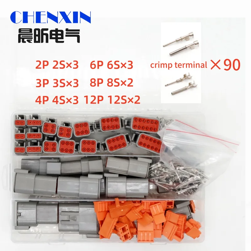 

Deutsch DTM Waterproof Wire Connector Kit DTM06-2/3/4/6/8/12S DTM04-2/3/4/6/8/12P Automotive Sealed Plug with pins