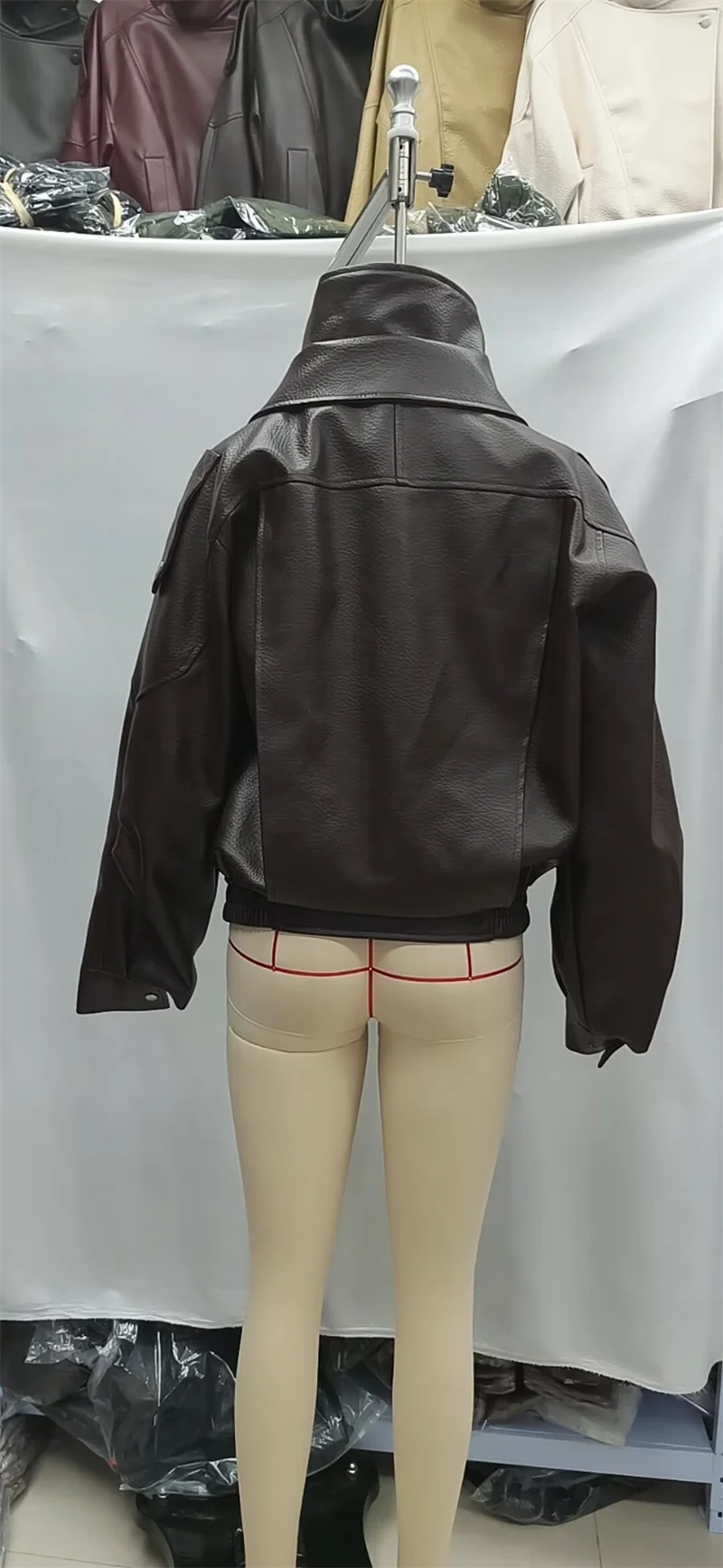 Guobioziy 2026 Fall New Women's Jacket 2026 Fall New Release Loose Faux Leather Biker Jacket Parka European and American Style