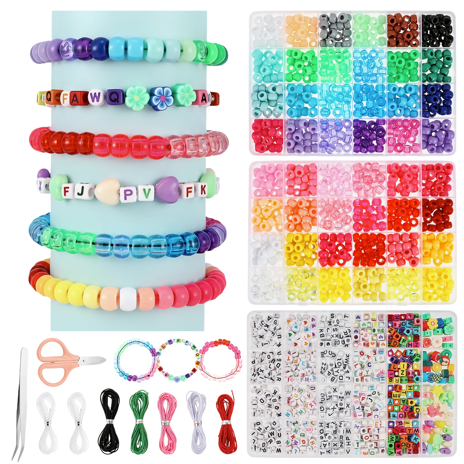 1660Pcs Pottery Pieces And 48 Colors Glass Varieties Beads For Jewelry Making DIY Handmade Bracelet Necklace Earrings