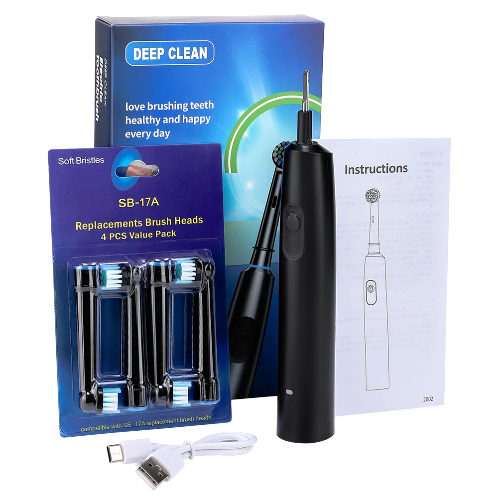 Elektrische Zahnbürste, kabellos, über USB wiederaufladbar, wasserdicht, intelligente Zahnbürste, effektive Mundpflege, automatische Zahnbürste für Erwachsene