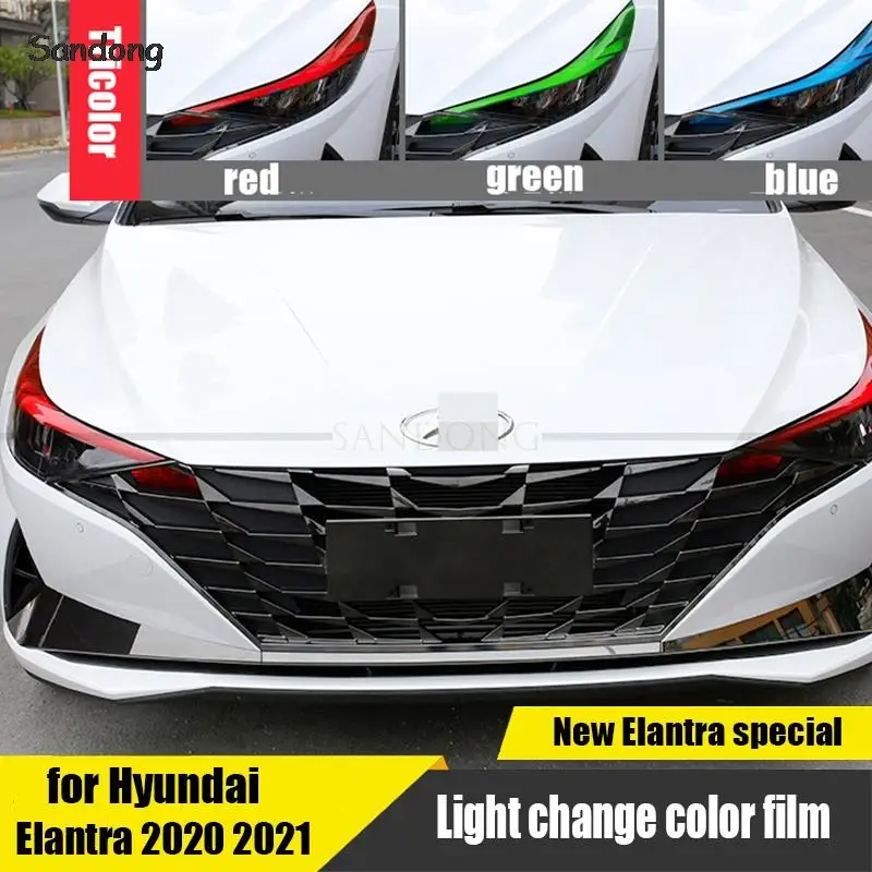 for Hyundai Elantra Avante CN7 2020 2021 front light and rear fog light color modification car light color change film