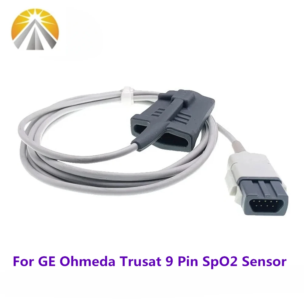 SpO2 Sensor For GE Ohmeda Trusat 9 Pin Pulse Oximeter All Sizes Adult Child Neonates Type SAO2 Probe OXY-F4-MC OXYTIP TECH