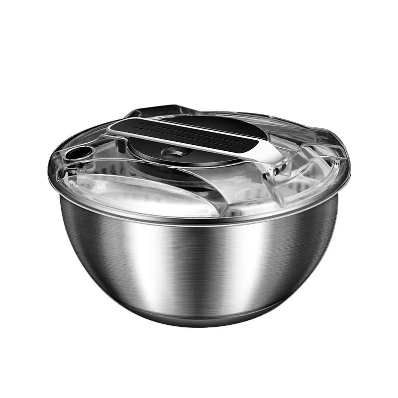 Stainless Steel Vegetable Salad Dehydrator Hand Dryer Electric Fruit and Vegetable Drainage Basket Vegetable Basin