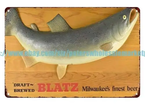 Blatz Beer fish bar pub cafe alcohol metal tin sign kitchen wall art sign