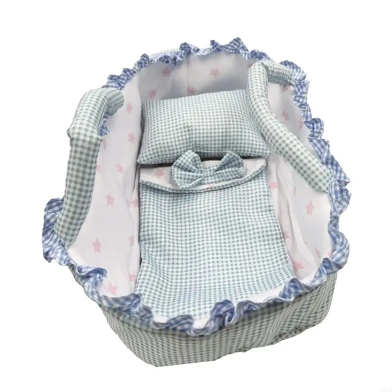 Tragbare Hängematte Korb Wiege Mit Kissen 12 Zoll Bett Für 30cm Spielzeug Präsentiert A2UB – Detail 9
