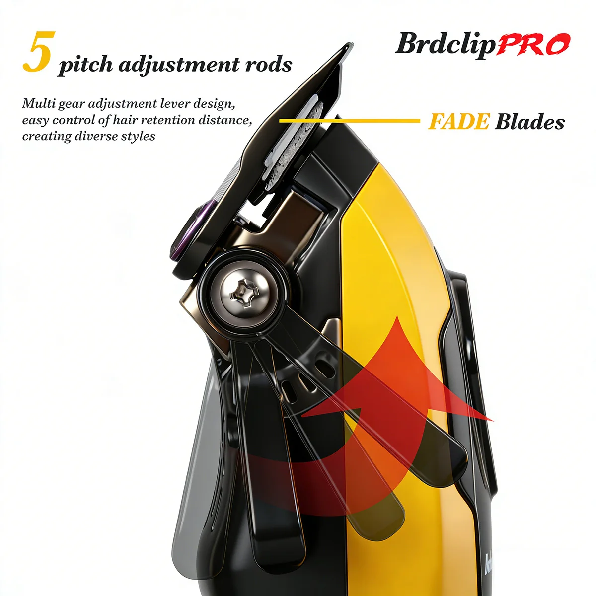 Professional BRDCLIP 619 Hair Clipper 7500RPM Precision Steel Sharp-angled Blades LCD Display Charging Base Hair Cutting Machine