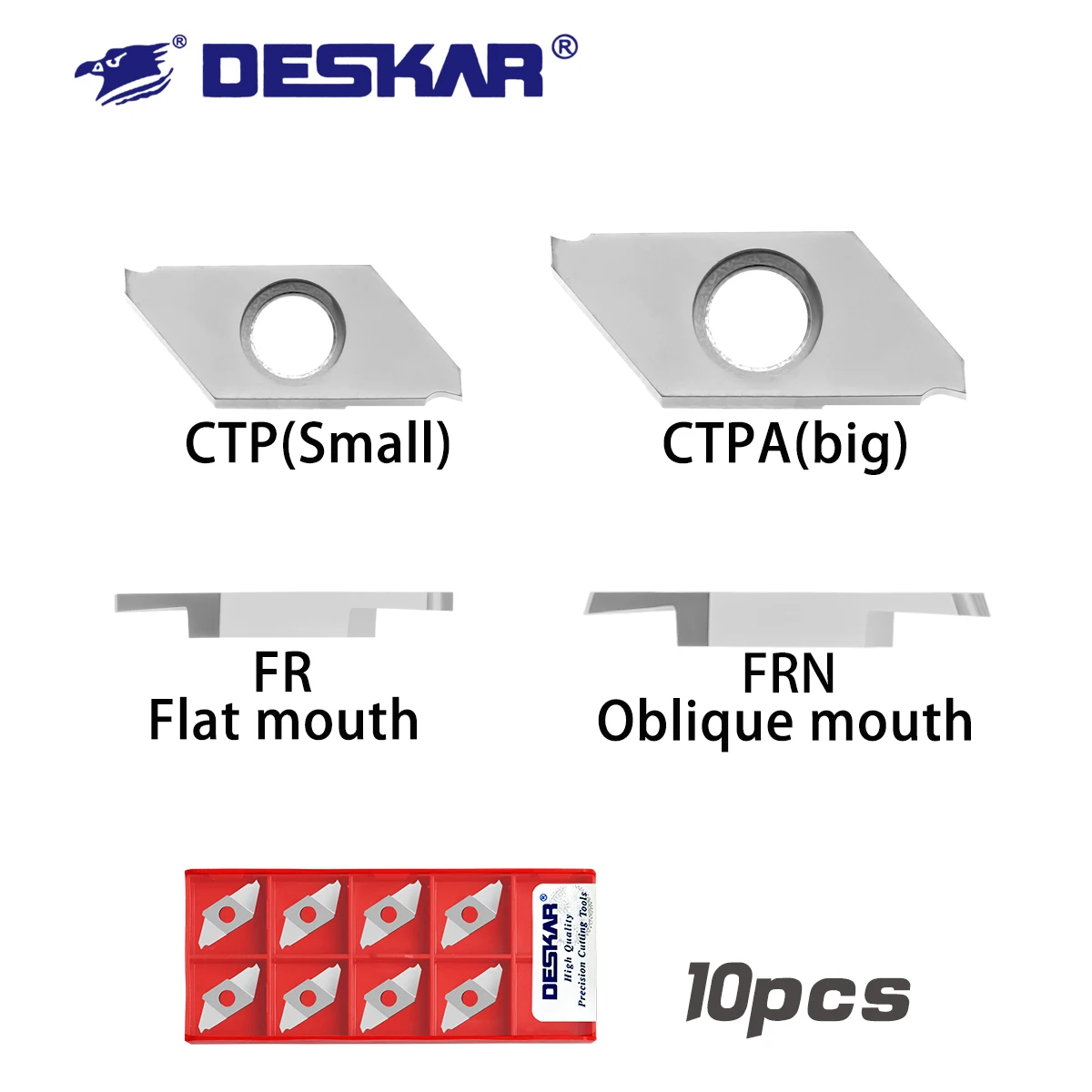 DESKAR 100% الأصلي CNC شفرة CTPA10FR CTPA15FRN K15 مخرطة CNC القلب آلة فتحة شفرات القطع لمعالجة الألومنيوم النحاس