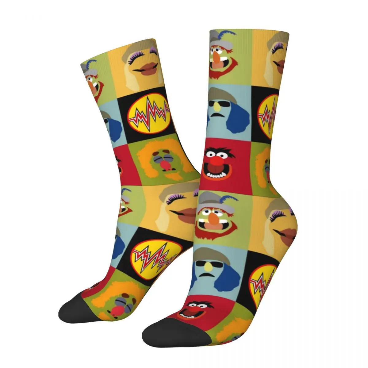 Muppets Sesame Street Bert Socks Harajuku Sweat Absorbing Stockings All Season Long Socks Accessories for Man's Birthday Present