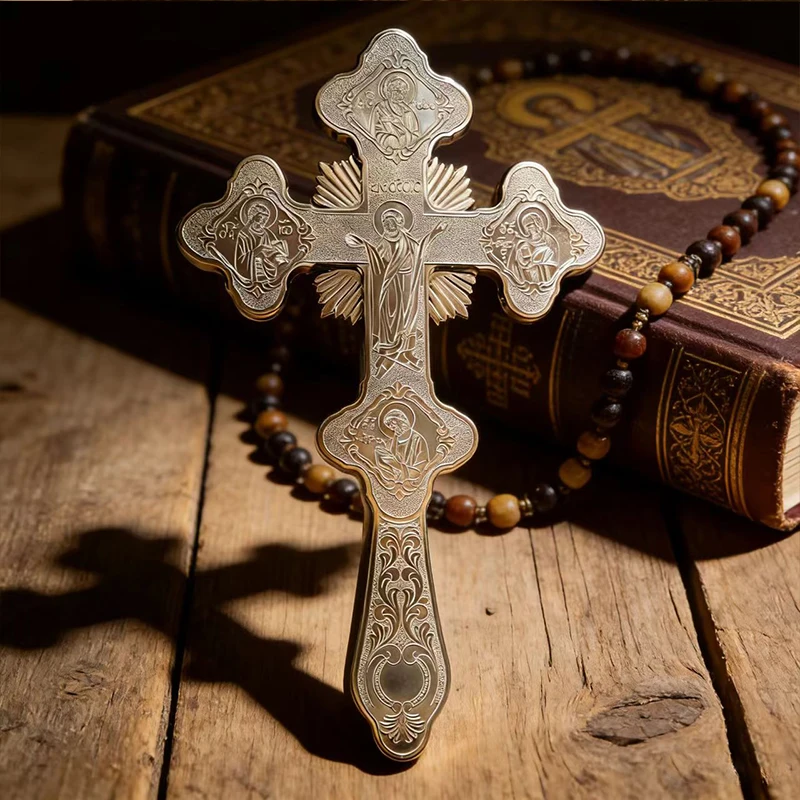 

New 2026 Elegant Hand-Engraved Orthodox Cross with Filigree Design for Church Ceremonies and Daily Devotional Use Exquisite Gift