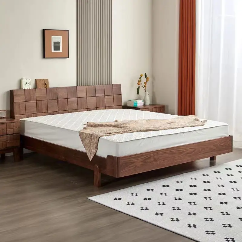 

Customizable North American Double Bed Modern Simple Cherry Wood 1.8m 1.5m Master Bedroom Wedding Bed