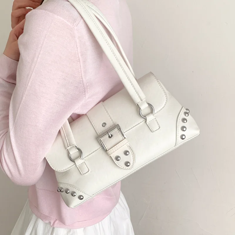 

2026 Spring Hot Selling Maillard Style Retro Style Small Bag Spicy Girl Y2K Wasteland Style Vintage Leather Shoulder Armpit Bag