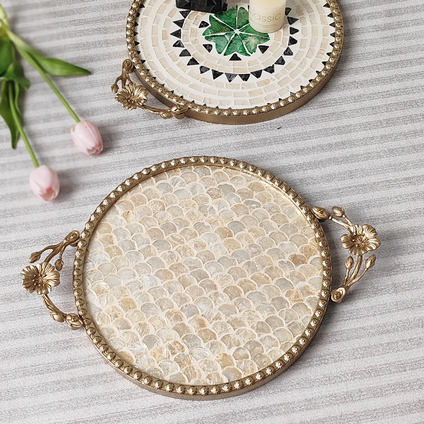 Retro hafif lüks kabuklu dekor - Luxury Skincare Tray incelemesi ve fiyatı