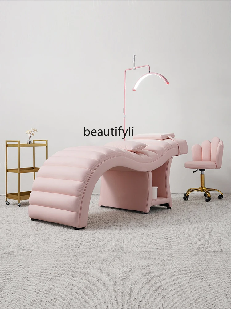 سرير رموش على شكل حرف S سرير تجميل لصالونات التجميل وتدليك سبا خاص وسرير وجه بسيط