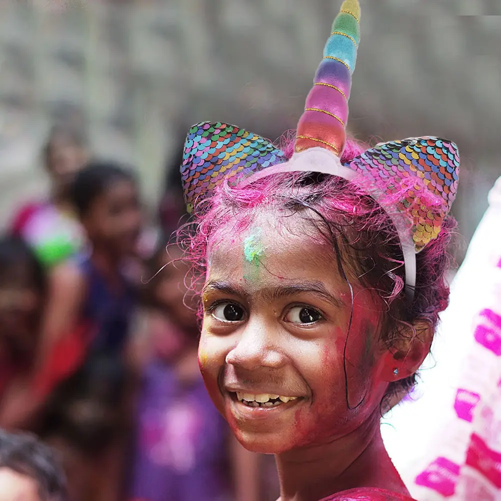 

4Pcs Unicorn Headbands Kids Party Hair Hoops Adorable Cartoon Birthday Headpieces Lightweight Comfortable Headwear