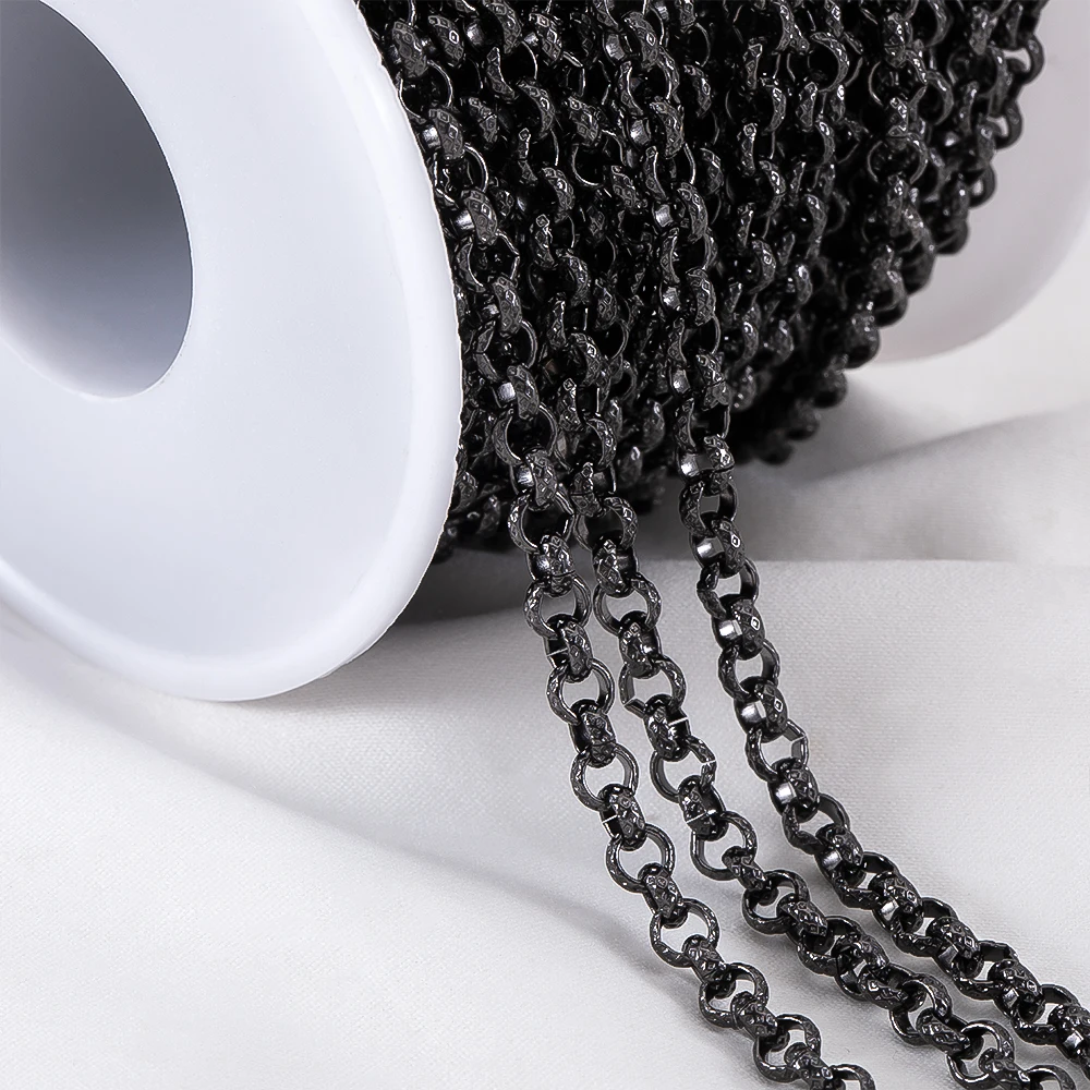 Cadenas de collar en forma de O en relieve de 1 metro y 2 metros, pulsera de cobre, eslabón de Cable, cadenas de anillo abierto a granel para hacer hallazgos de joyería DIY