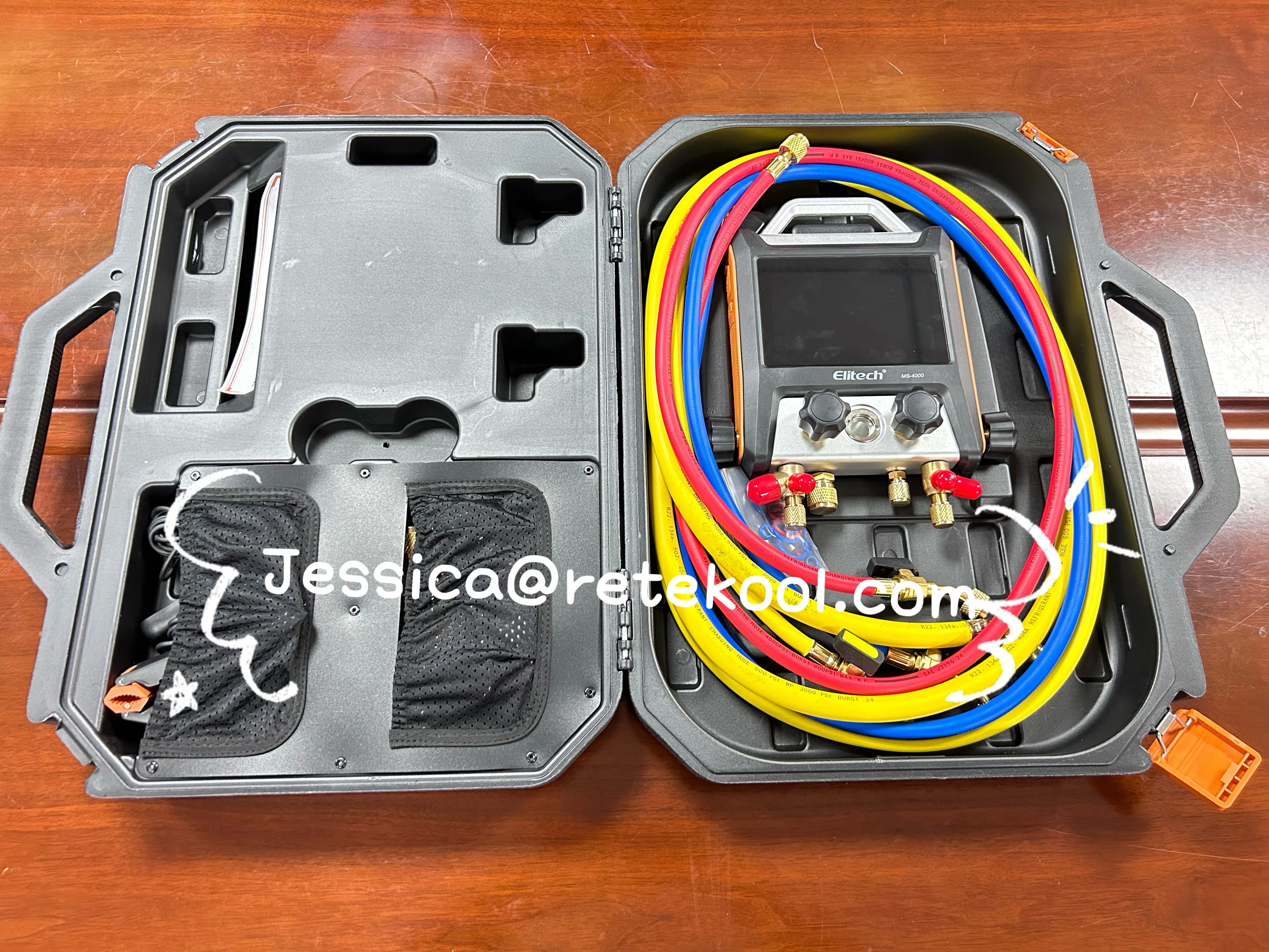 NEW Elitech MS-4000 Smart HVAC Digital Manifold Gauge 4-Way Air Conditioning Fitting with Micron Gauge Transmitter view 4