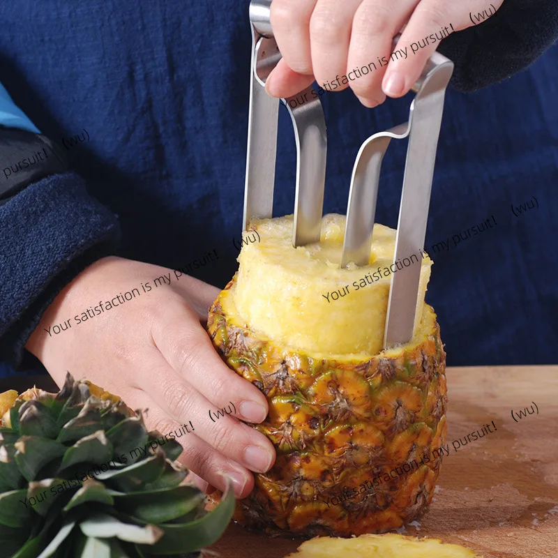 Stainless steel pineapple device, meat remover, pineapple knife, eye peeler, core remover,