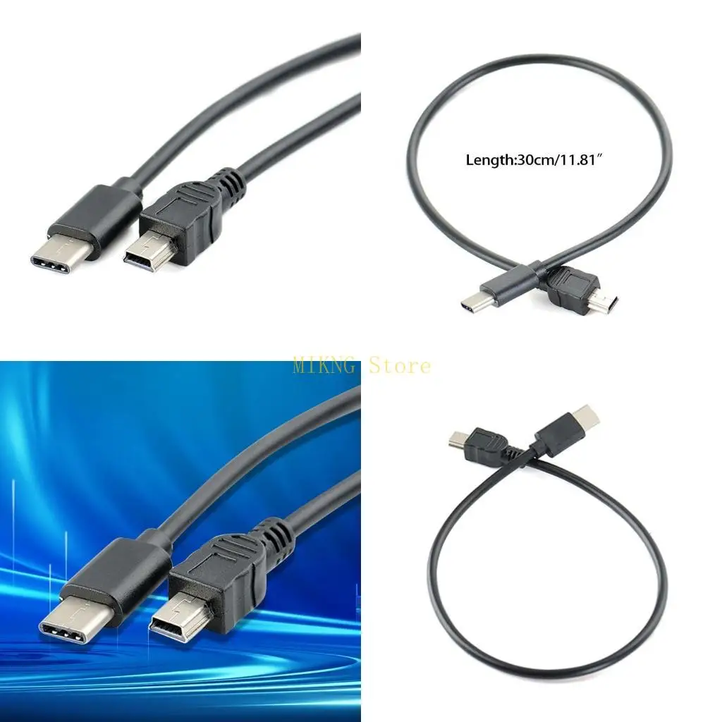 30cm Black Type C to Mini USB Camera OTG Copy Conversion Cable Indispensable Type C to Mini USB Adapter best sale
