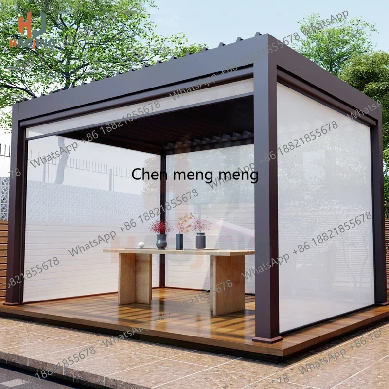M138Outdoor Garden Gazebo Sun Room Waterproof Aluminum Pavillion 4x3 3x6 Electric Metal Louvred Pergola Bioclimatica roof Custo