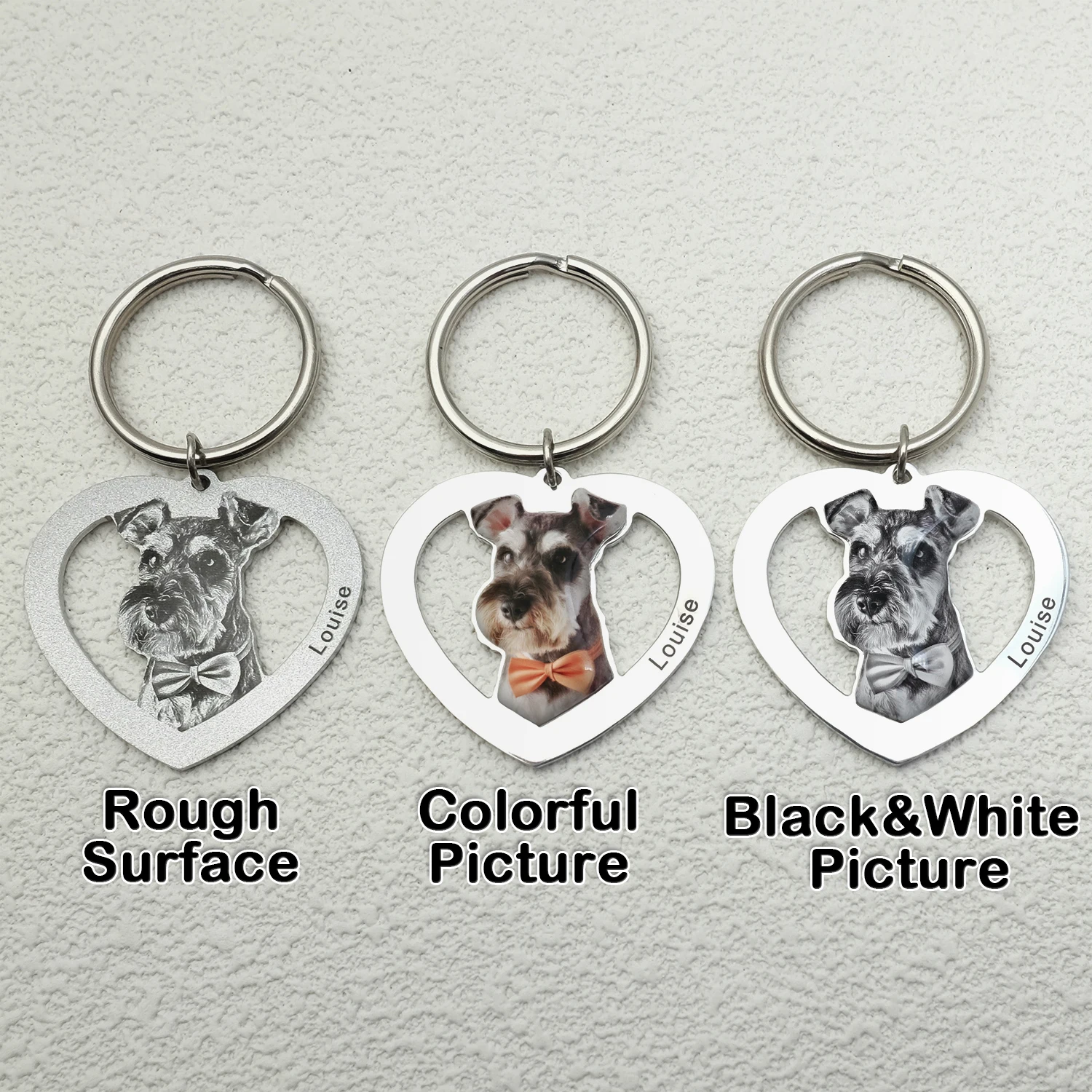 Custom Photo Keychain Personalized Heart Picture Key Chain Cat Dog Portrait Photograph Keyring Customized Memorial Gift