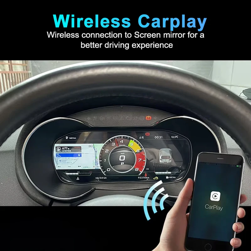 أداة لوحة القيادة الذكية الجديدة مقاس 12.3 بوصة لـ A5 2009-2012 شاشة عرض ديناميكية عداد السرعة مجموعة ذكية ترقية شاشة LCD للسيارة