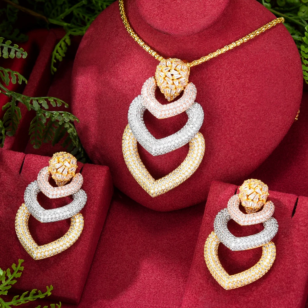 GODKI NEW Trendy 2PCS Crossover African Necklace Earring Jewelry Sets For Women Wedding Party Dubai Bridal jewelry Set Gift