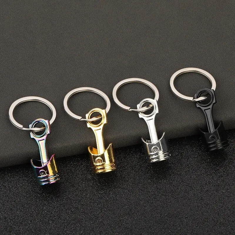 1pc Creative Car Modified Engine Piston Metal Keychain For Men, Multifunctional Car Modified Waist Hanging, Fashion Keychain