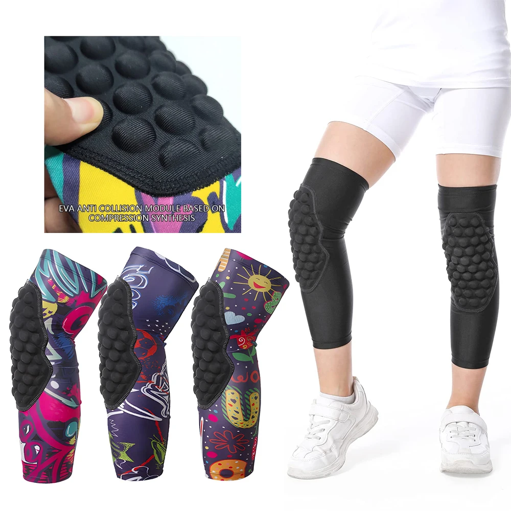 Knee Brace Pads for Kids Youth Honeycomb Compression Sleeves Pads Guards Sports for Basketball,Baseball,Volleyball,Cycling