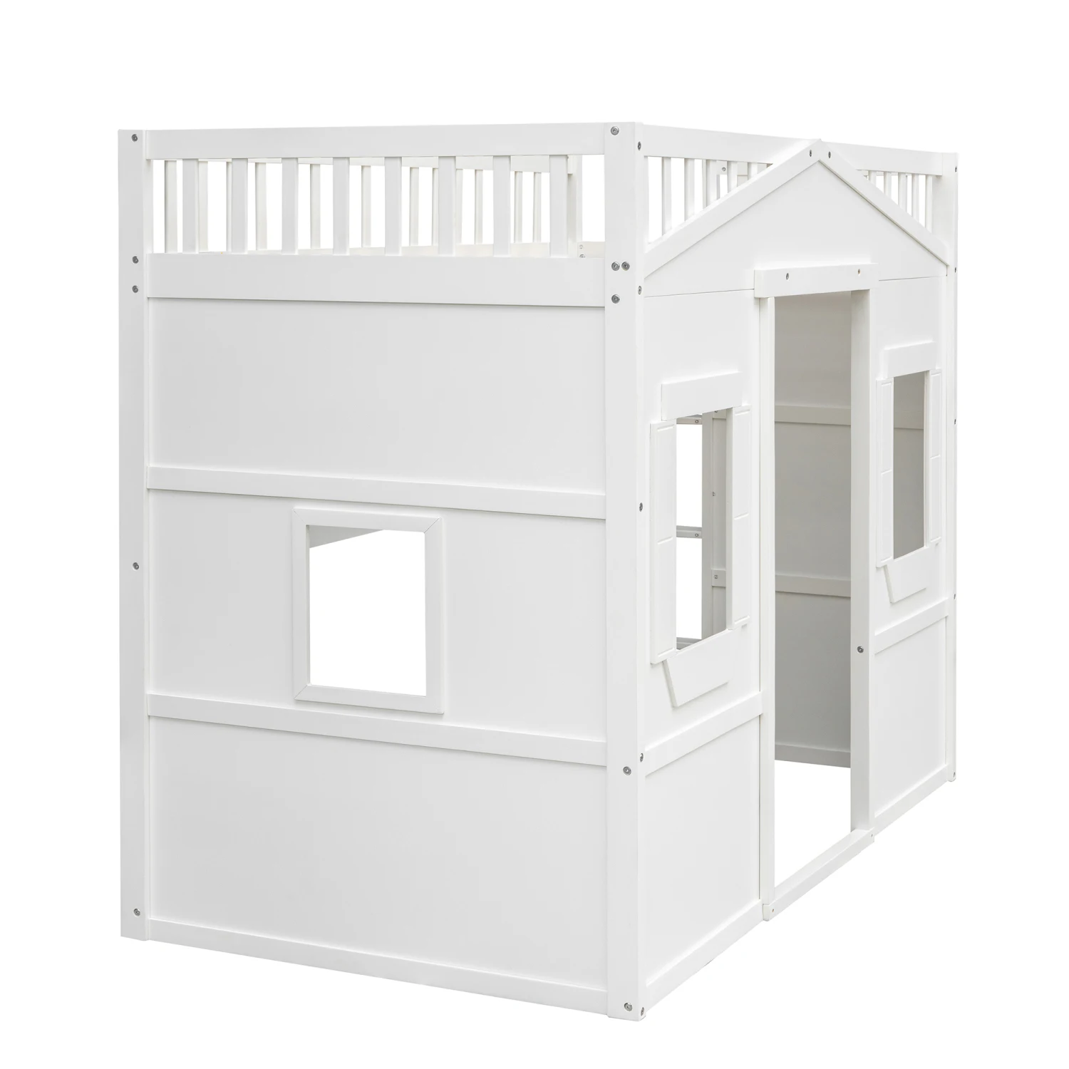 House Loft Bed White Twin Size Ladder