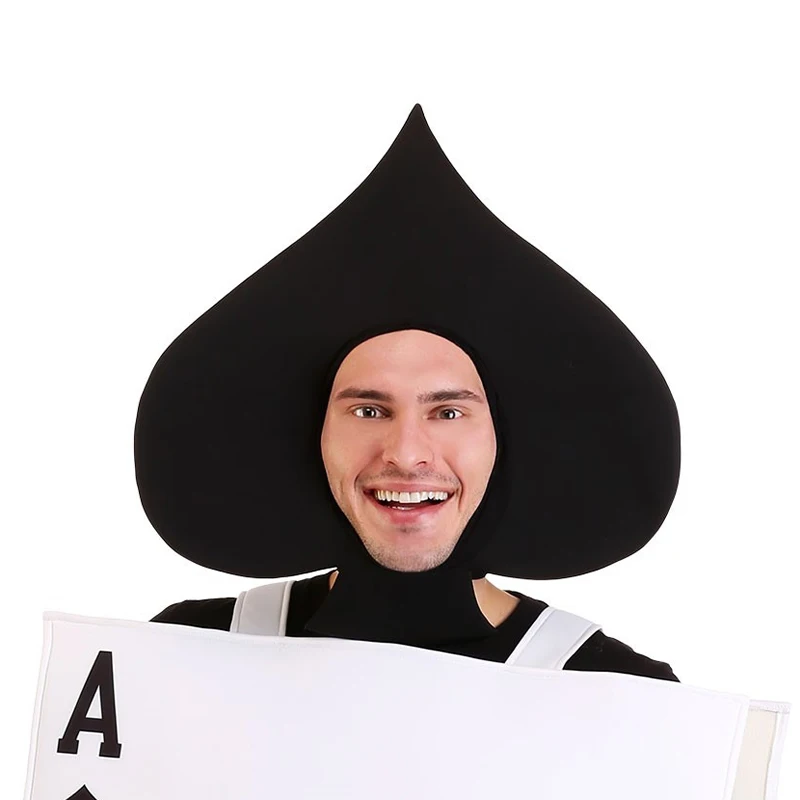 

Unisex Adult Alice in Wonderland Playing Card Black Cap Ace of Spades Hat Halloween Costume