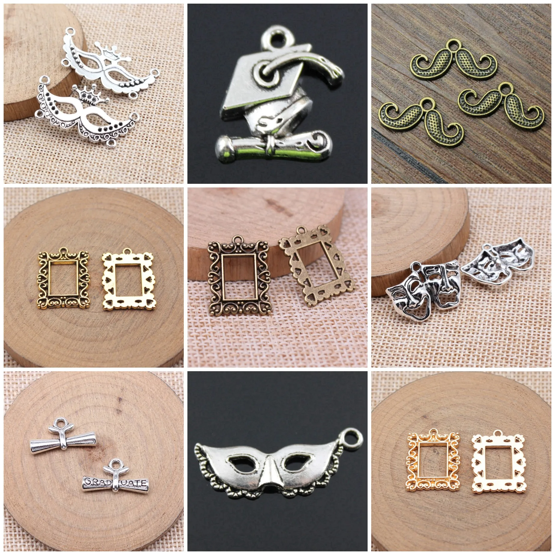 Zinc Alloy Graduation Prom Party Themed Charms Pendant For Keychain Earring Necklace Jewelry Accessories