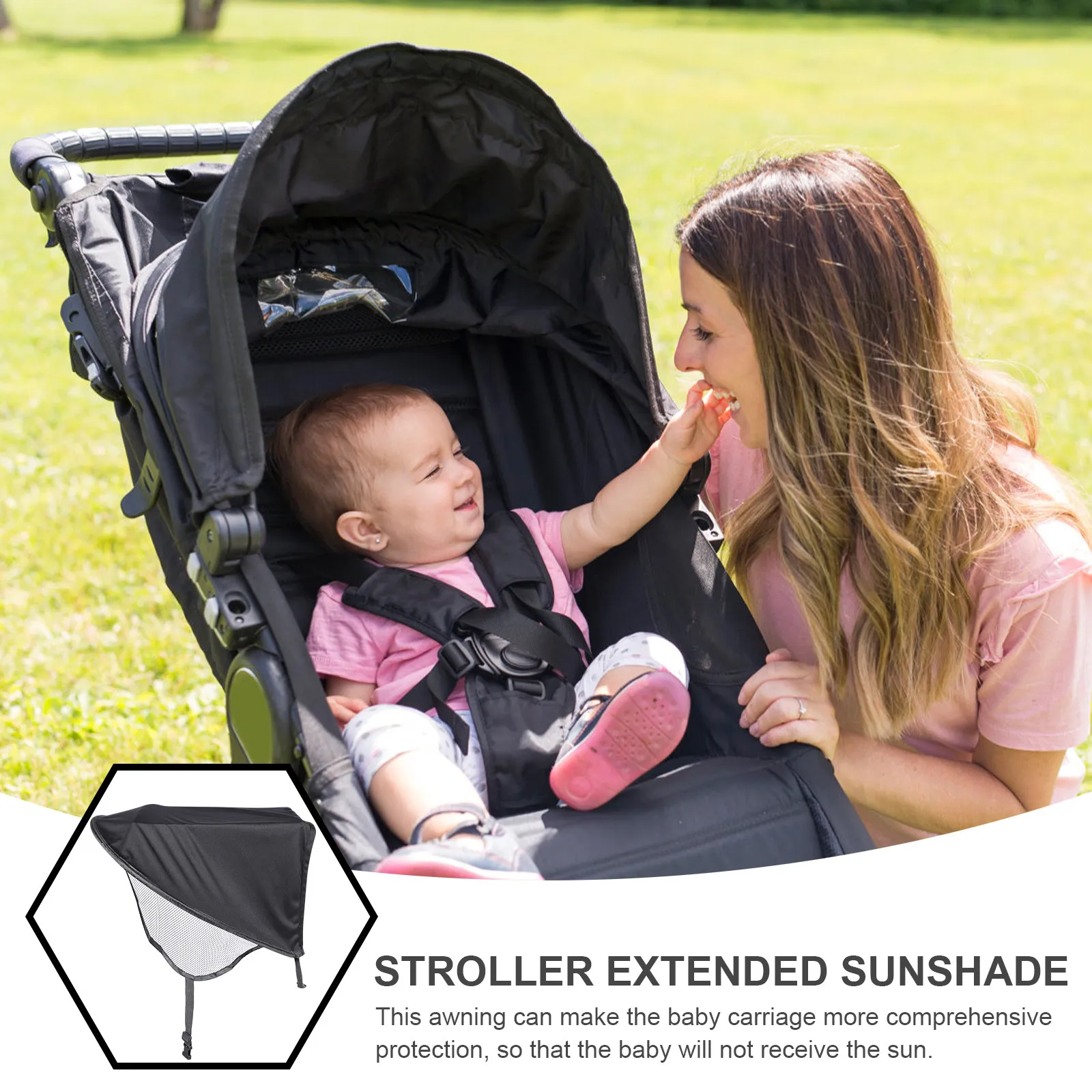 

Premium Universal Stroller Sunshade Cover Extra Long Wide Coverage Baby Stroller Canopy Outdoor Uv Protection Shade for All