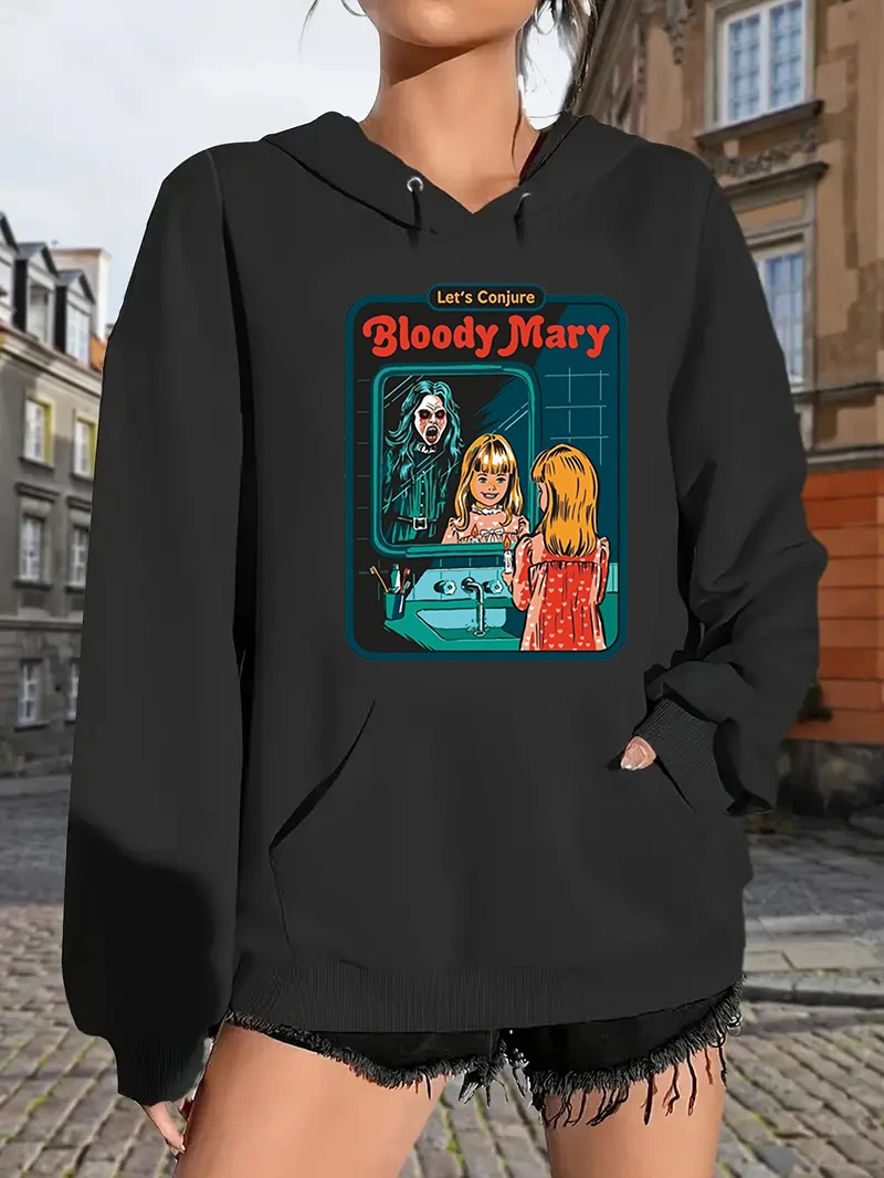 

Bloody Mary Horror Movie Hoodie y2k hoodies Clothes Women Clothing Long Sleeve Hoodie Women's Sweatshirt Hoodies Y2k Clothing