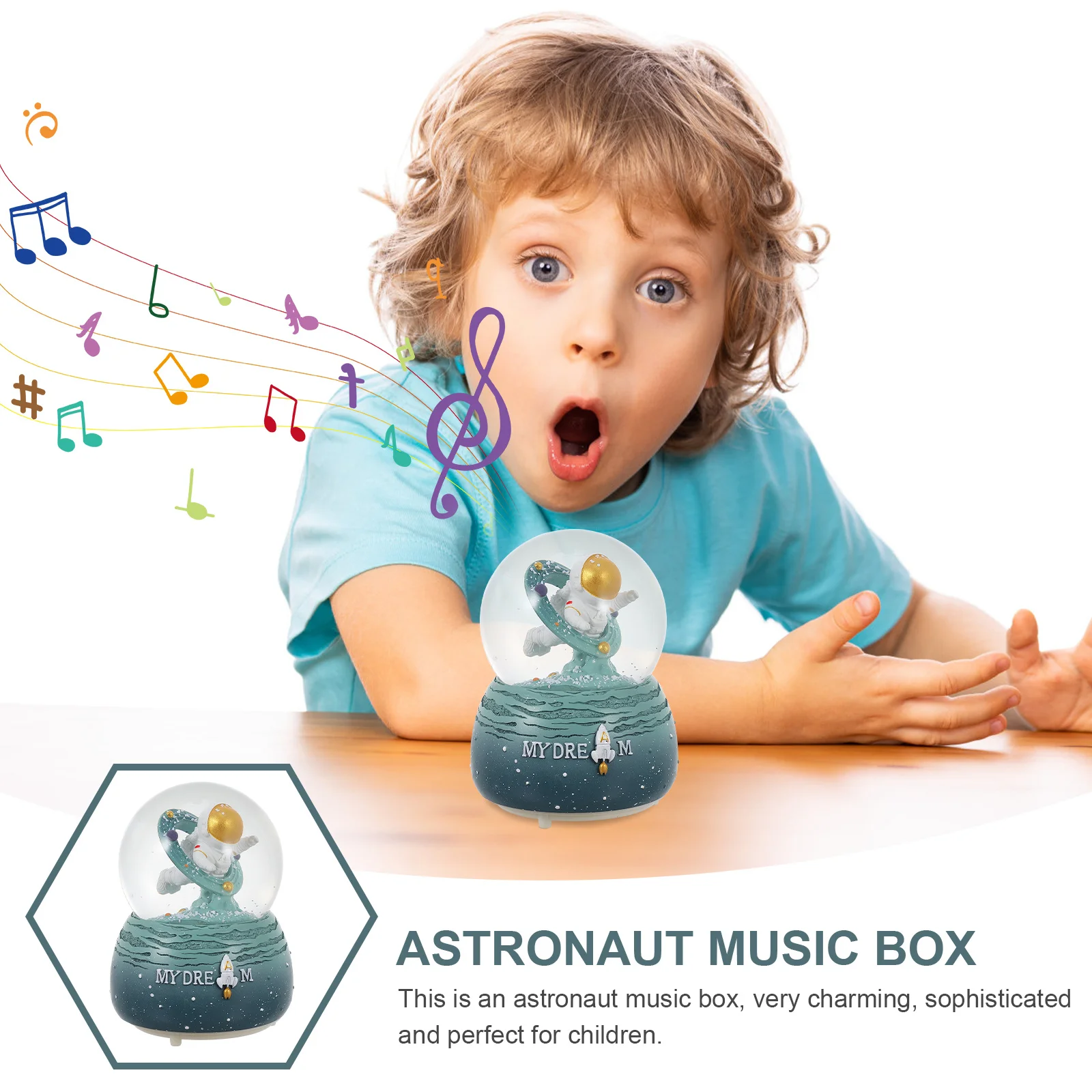 

Spaceman Musical Snow Globe Glowing Crystal Ball with Light Music for Desktop Decor Room Decoration Festival Gift Home Ornament