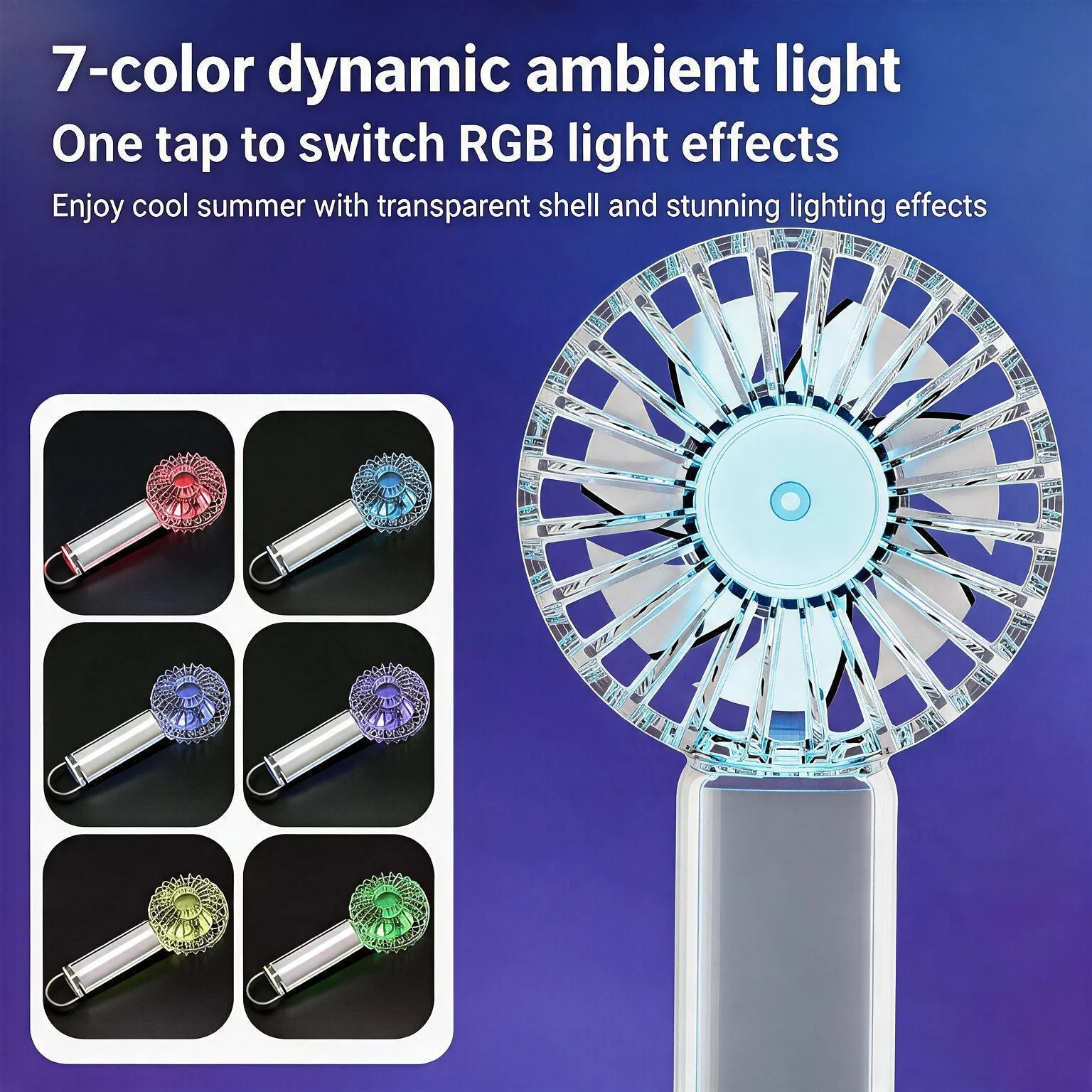 Small Handheld Portable Fan - 3 Speed Levels, Compact Size, Folding Frame, Built-in Battery, Cordless Summer Essential for Outdoor Activities, Home Use, Small Handheld Portable Fans