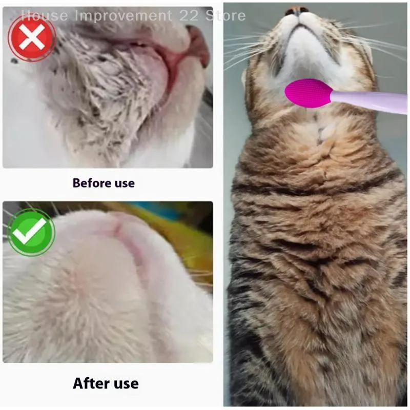 5Pcs Silicone Pet Brush Cat Grooming Brush For Cat Chin Acne Exfoliating Brush Cat Care Soft Silicone Scraper Pet Supplies