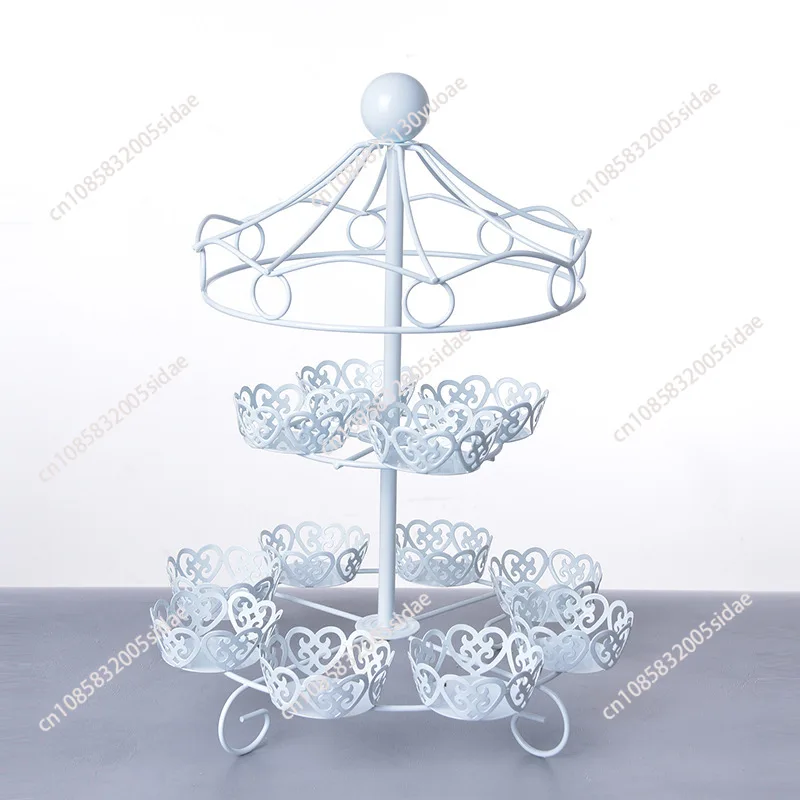 2 Layer-12 Count Carousel Cupcake Stand Holder Display Wedding Cake Cup Display Stand