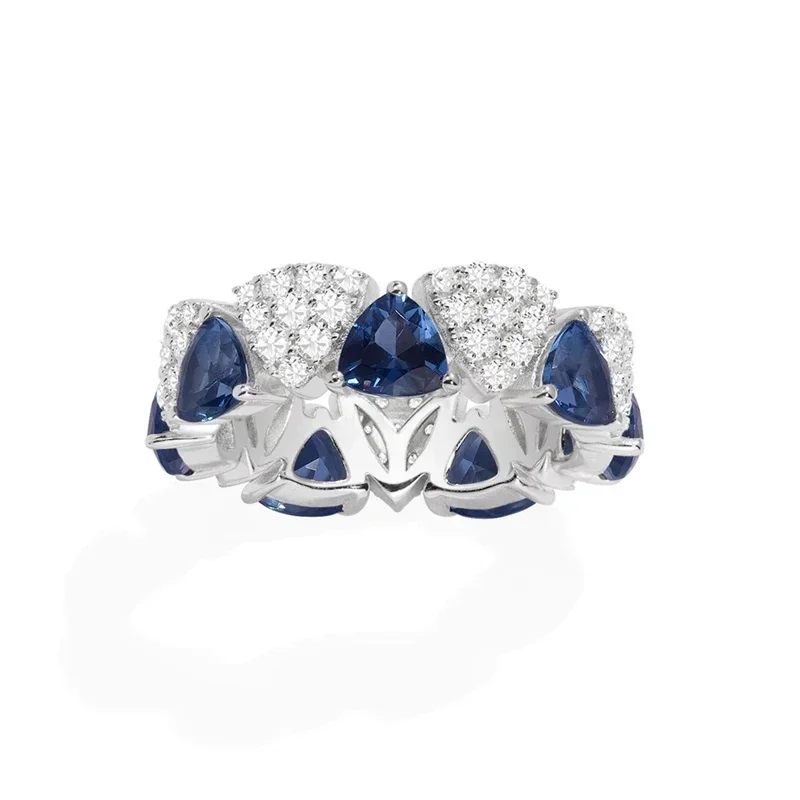 LI KI High Quality 925 Silver 2024 New Printemps Series Blue Diamond Necklace Bracelet Earrings Ring Exquisite  Jewelry view 4