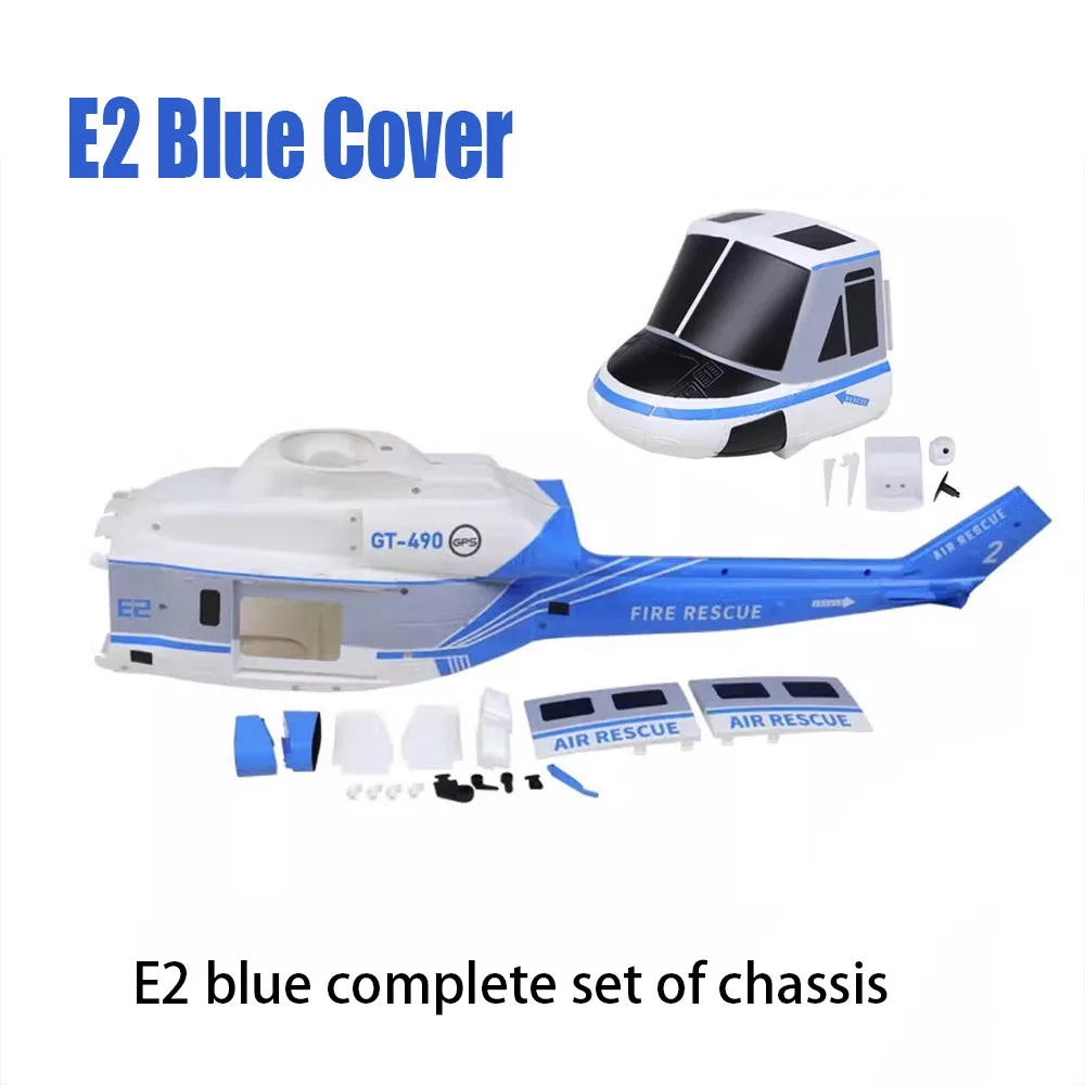 yzRc-GOOSKY Technology E2 fully upgrades GPS intelligent drone like real machine UH-1Y helicopter blue and white accessories