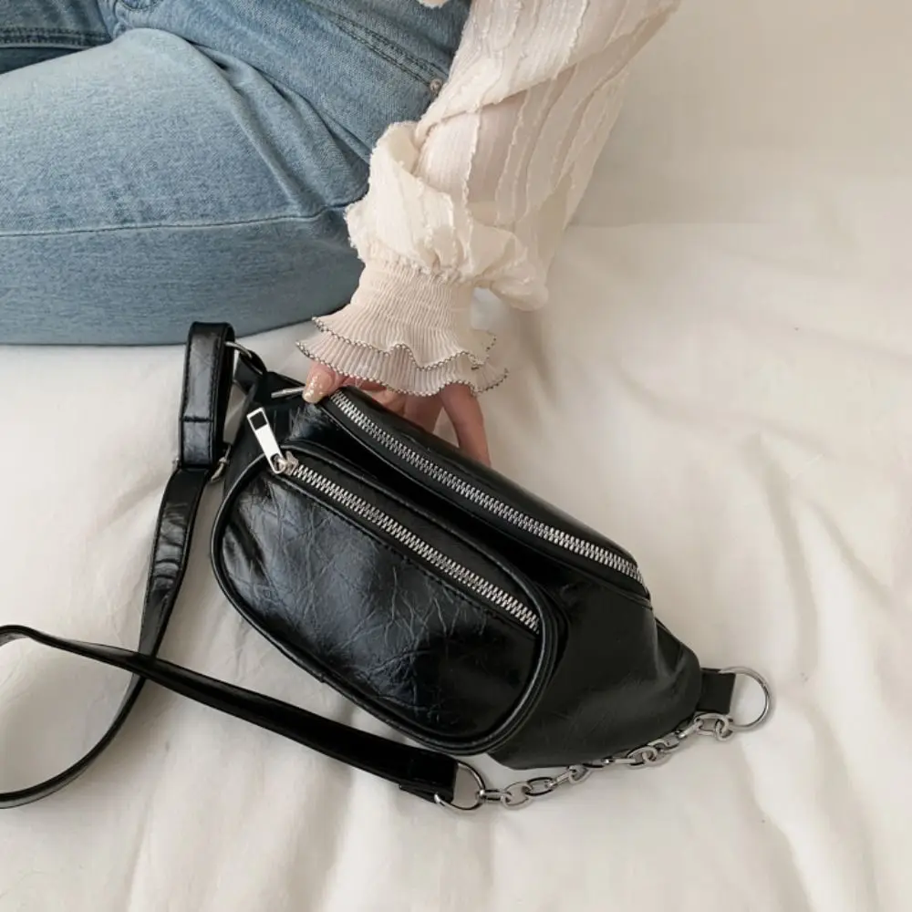 

Fanny Packs Сумка на грудь из искусственной кожи Корейский стиль Женская нагрудная сумка через плечо Сплошной цвет Большая вместительная поясная сумка через плечо Мужская