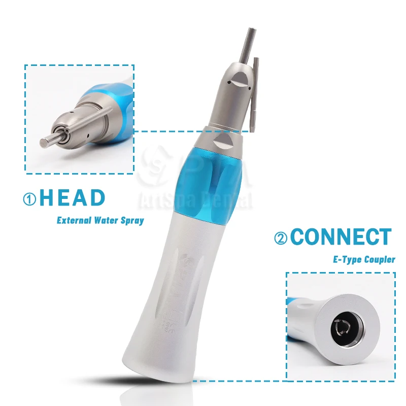 Dental Low Speed 1:1 Straight Handpiece Ratio With Tubing Supply Dentistry Tool Inner Or External Water Spray Surgical Type