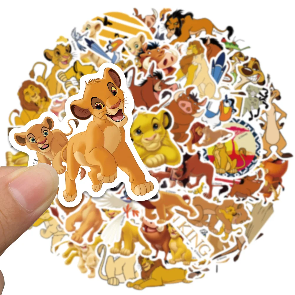 50pcs Disney The Lion King Simba Stickers Cartoon Graffiti Decals For Kids Laptop Luggage Scrapbook Waterproof PVC Sticker