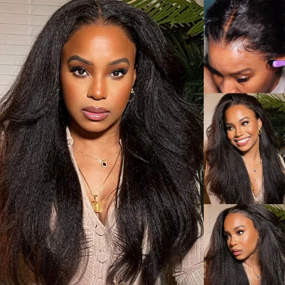 Kinky Straight Lace Wig, HD Lace Wig, 13x6 Human Hair, 13tage Lace Front Wig, Pride ut, Yaki Glueless Wig, Ready to Go