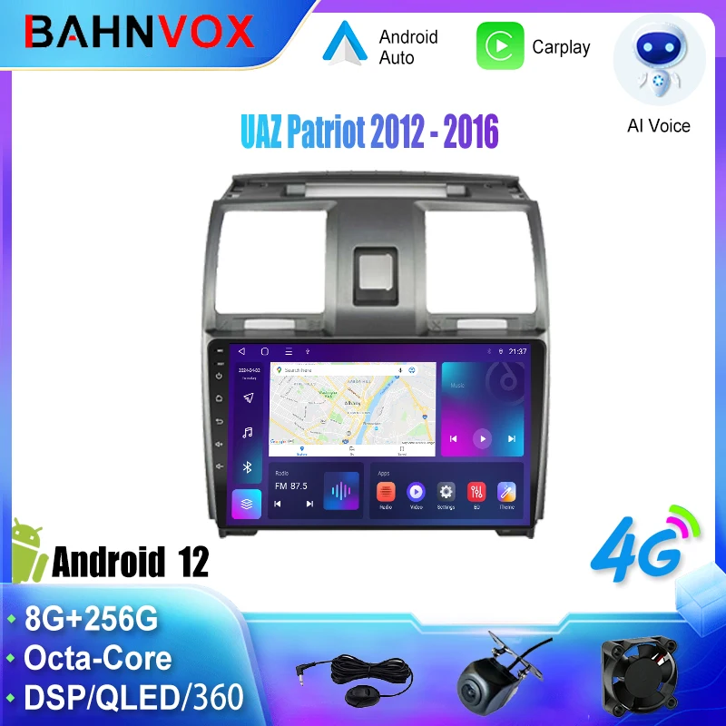

9'' Android 12.0 Car Radio for UAZ Patriot 2012 - 2016 GPS Navigation Multimedia Player Carplay Stereo Head Unit