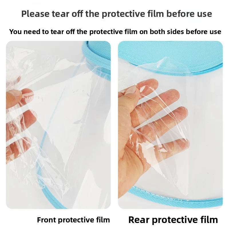 Kitchen Anti Oil Fume Mask Men Women Rain Cap Windproof Face Shield Protective Empty Top Cap Transparent Hat for Outdoor Cooking