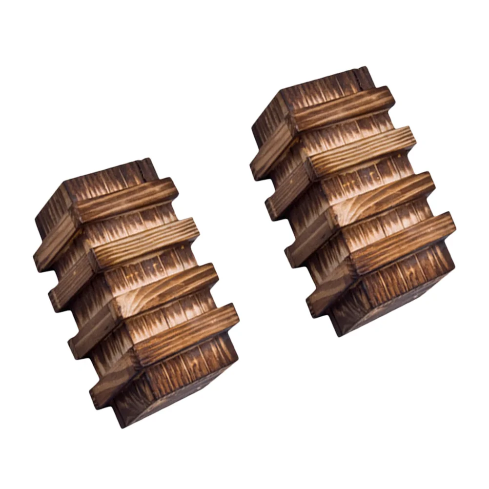 2pcs Three-Opening Puzzle Box Wooden Secret Drawer For Kids Secure Storage Brain Teaser Educational Hidden Compartment Game