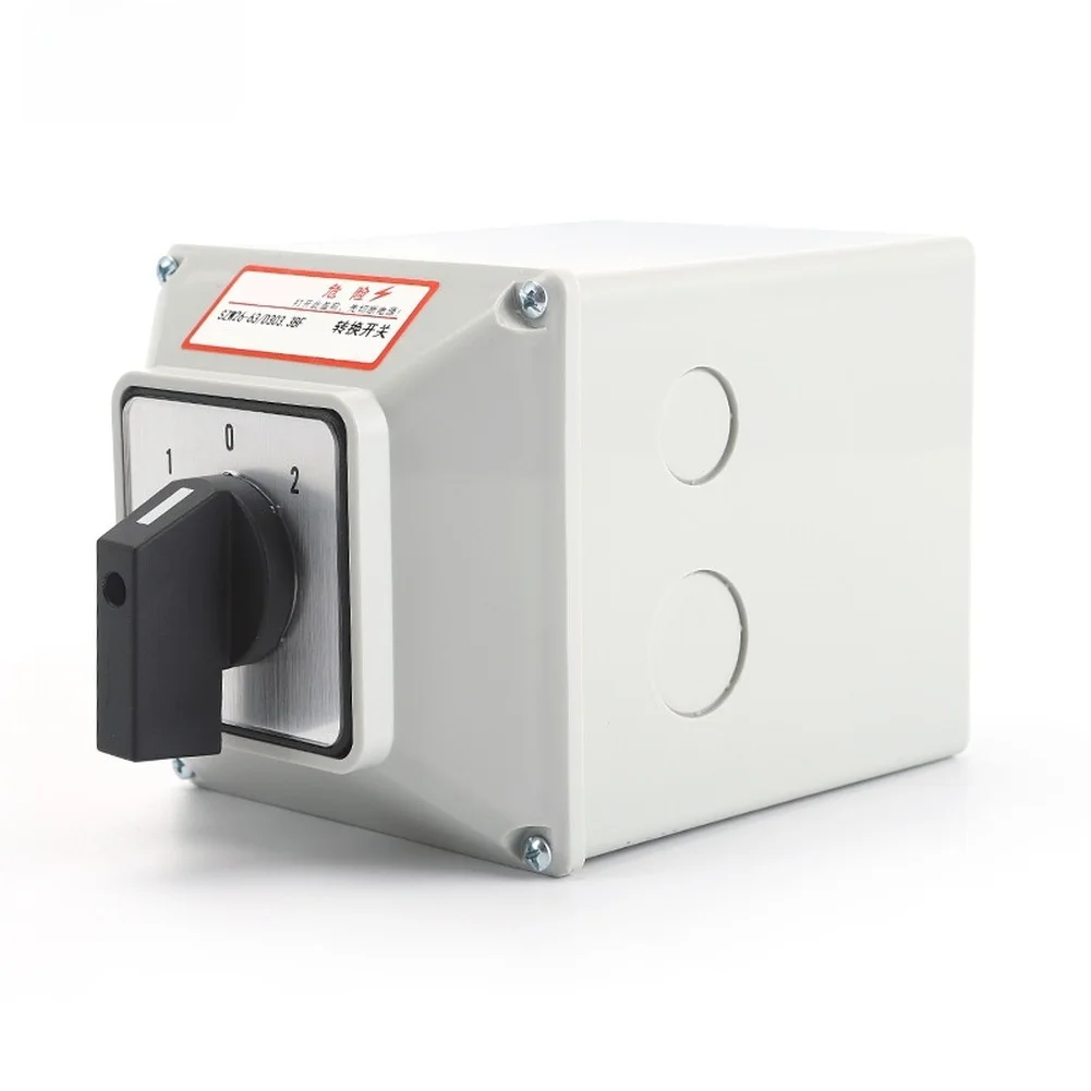 3 Position 3 Section ChangeOver Switch 63A with Protective Enclosure Rated IP65 for Industrial Power Circuit Transfer
